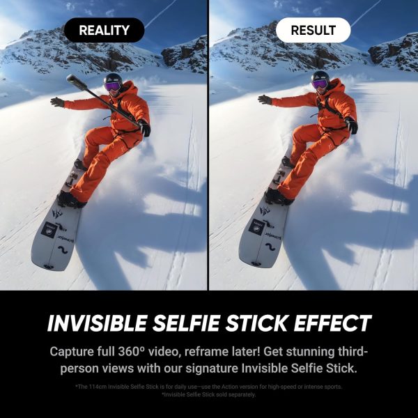 Waterproof 8K 360° Action Camera, Leading Low Light, Invisible Selfie Stick Effect, Rugged and Replaceable Lens, 3-Hour Battery, Built-in Wind Guard, Stabilization, Triple AI Chip Design - Image 4
