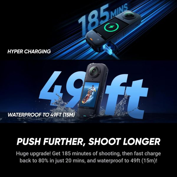 Waterproof 8K 360° Action Camera, Leading Low Light, Invisible Selfie Stick Effect, Rugged and Replaceable Lens, 3-Hour Battery, Built-in Wind Guard, Stabilization, Triple AI Chip Design - Image 8