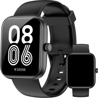 Smart Watch with Alexa Built-in, 1.83" HD Touchscreen, Bluetooth Call/Make Calls, IP68 Waterproof Fitness Tracker with 120+ Sport Modes, 24/7 Heart Rate & Sleep Monitor for iOS/Android (Black)